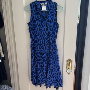 DVF blue print dress